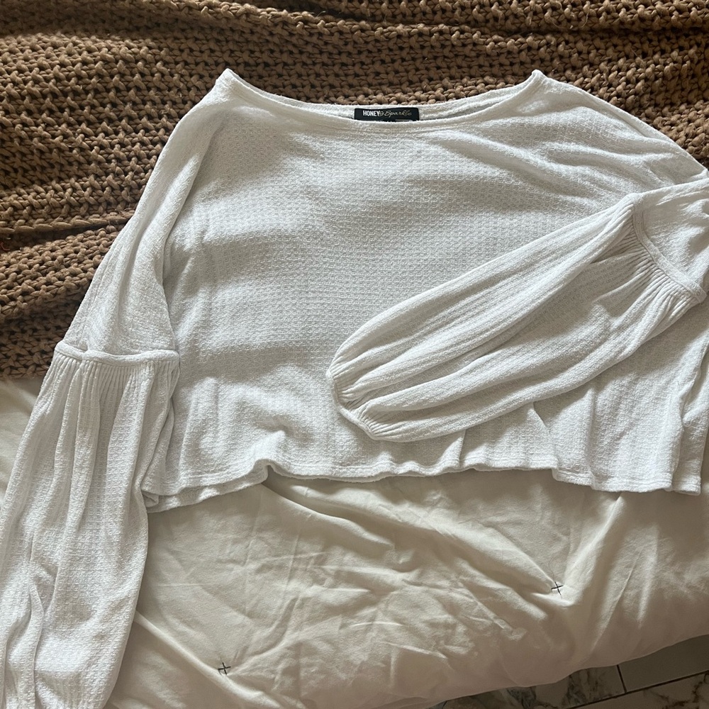 Honey & Sparkle waffle knit crop top